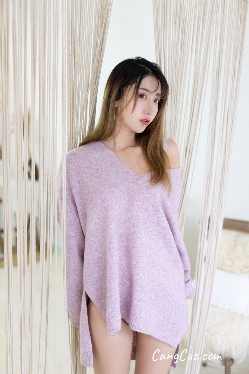 Coser@黑川 Vol.002: 紫色毛衣 ảnh 10